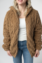 Load image into Gallery viewer, Fuzzy Sherpa Fullzip Hoodie - Maple