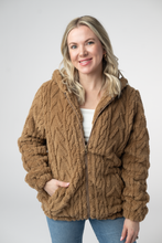 Load image into Gallery viewer, Fuzzy Sherpa Fullzip Hoodie - Maple