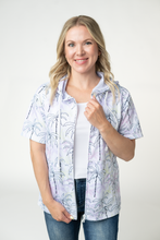 Load image into Gallery viewer, Short Sleeve Hoodie - Neon Palm Trees