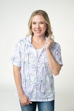 Load image into Gallery viewer, Short Sleeve Hoodie - Neon Palm Trees