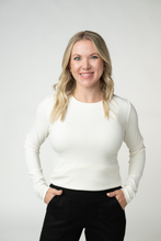Load image into Gallery viewer, Reese Ribbed Long Sleeve Top - Ivory