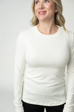Load image into Gallery viewer, Reese Ribbed Long Sleeve Top - Ivory