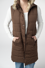 Load image into Gallery viewer, Harlow Long Vest - Brown