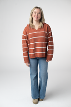 Load image into Gallery viewer, Maddie Striped Hoodie - Pumpkin Spice