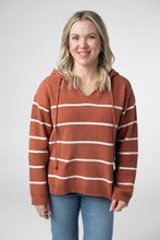 Load image into Gallery viewer, Maddie Striped Hoodie - Pumpkin Spice