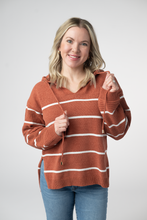 Load image into Gallery viewer, Maddie Striped Hoodie - Pumpkin Spice