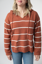 Load image into Gallery viewer, Maddie Striped Hoodie - Pumpkin Spice