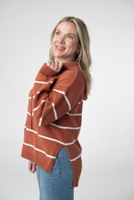 Load image into Gallery viewer, Maddie Striped Hoodie - Pumpkin Spice