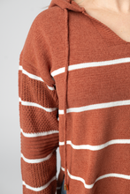 Load image into Gallery viewer, Maddie Striped Hoodie - Pumpkin Spice