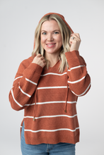 Load image into Gallery viewer, Maddie Striped Hoodie - Pumpkin Spice