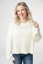 Load image into Gallery viewer, Cable Knit Sweater - Ivory