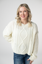 Load image into Gallery viewer, Cable Knit Sweater - Ivory