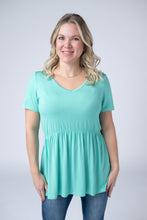 Load image into Gallery viewer, Sarah Ruffle Short Sleeve - Turquoise
