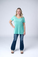 Load image into Gallery viewer, Sarah Ruffle Short Sleeve - Turquoise