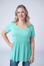 Load image into Gallery viewer, Sarah Ruffle Short Sleeve - Turquoise