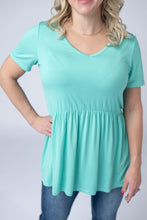 Load image into Gallery viewer, Sarah Ruffle Short Sleeve - Turquoise