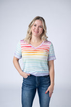 Load image into Gallery viewer, Sophie Top - Rainbow Stripes