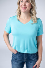 Load image into Gallery viewer, Sophie Tee - Aqua Blue