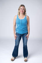 Load image into Gallery viewer, Shiloh Button Snap Tank - Ocean Blue