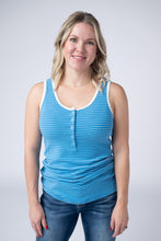 Load image into Gallery viewer, Shiloh Button Snap Tank - Ocean Blue