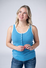 Load image into Gallery viewer, Shiloh Button Snap Tank - Ocean Blue