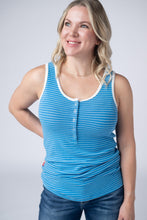Load image into Gallery viewer, Shiloh Button Snap Tank - Ocean Blue