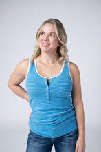 Load image into Gallery viewer, Shiloh Button Snap Tank - Ocean Blue