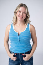 Load image into Gallery viewer, Shiloh Button Snap Tank - Ocean Blue
