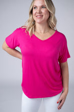 Load image into Gallery viewer, Chloe Cozy Tee - Hot Pink