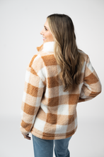 Load image into Gallery viewer, Sherpa Plaid Pullover - Camel