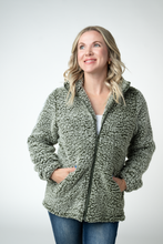 Load image into Gallery viewer, Two Tone Fullzip Sherpa - Olive and White