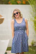Load image into Gallery viewer, Beverly Button Dress - Nautical Navy