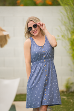 Load image into Gallery viewer, Beverly Button Dress - Nautical Navy