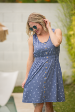 Load image into Gallery viewer, Beverly Button Dress - Nautical Navy