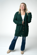 Load image into Gallery viewer, Brooks Button Sweater Cardigan - Evergreen