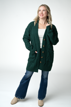 Load image into Gallery viewer, Brooks Button Sweater Cardigan - Evergreen