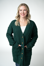 Load image into Gallery viewer, Brooks Button Sweater Cardigan - Evergreen