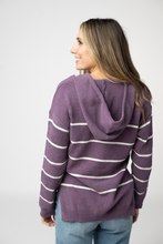 Load image into Gallery viewer, Maddie Striped Hoodie - Purple