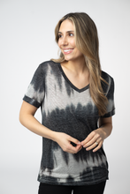 Load image into Gallery viewer, Sophie Top - Ombre Micro Stripes Midnight and White