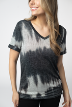 Load image into Gallery viewer, Sophie Top - Ombre Micro Stripes Midnight and White