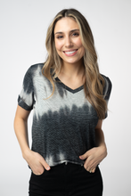 Load image into Gallery viewer, Sophie Top - Ombre Micro Stripes Midnight and White
