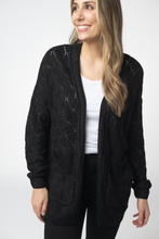Load image into Gallery viewer, Open Knit Cardigan - Black