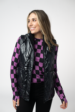 Load image into Gallery viewer, Remy Zip Up Vest - Shiny Black