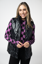 Load image into Gallery viewer, Remy Zip Up Vest - Shiny Black