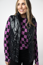 Load image into Gallery viewer, Remy Zip Up Vest - Shiny Black