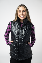 Load image into Gallery viewer, Remy Zip Up Vest - Shiny Black