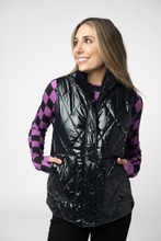 Load image into Gallery viewer, Remy Zip Up Vest - Shiny Black