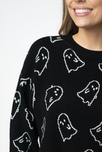 Load image into Gallery viewer, Ghost Pullover Sweater - Midnight Ghosts