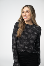 Load image into Gallery viewer, Blair Long Sleeve Top - Midnight Webs