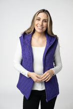 Load image into Gallery viewer, Heather Geometric Hooded Vest - Purple